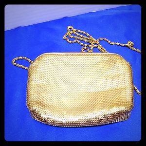 Amanda Smith shiny gold sequin cross body purse